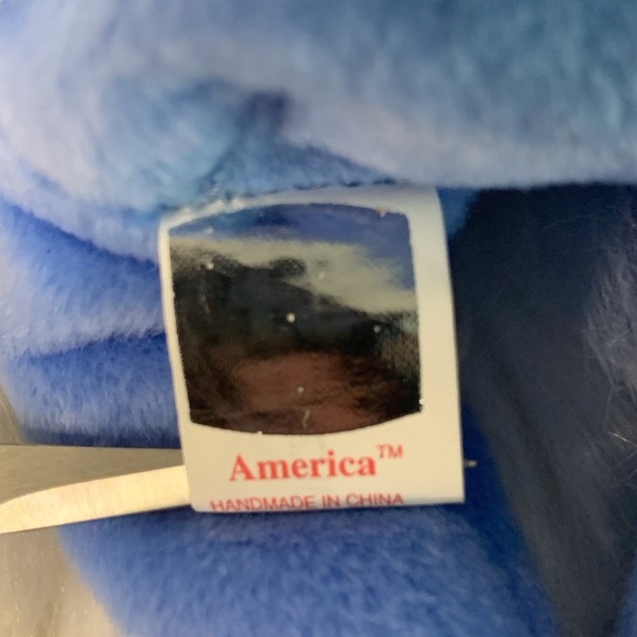 Ty (12) Rare Retired AMERICA Blue Stuffed Animal Bear with Flag Patch - Picture 8 of 14